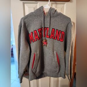 Champs Gray Maryland Hoodie with Red Accents